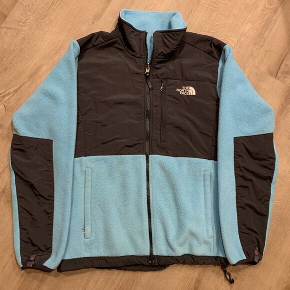 The North Face Denali Jacket Women's Large L Mock Neck PolarTec Fleece Blue Zip - Picture 1 of 8